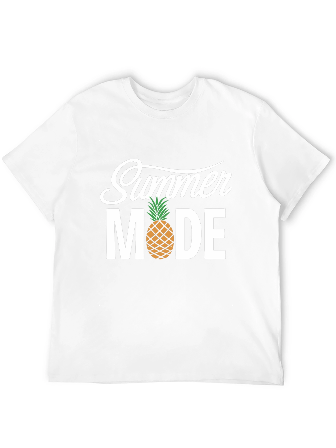 Summer Mode Black T-Shirt with Pineapple Accent