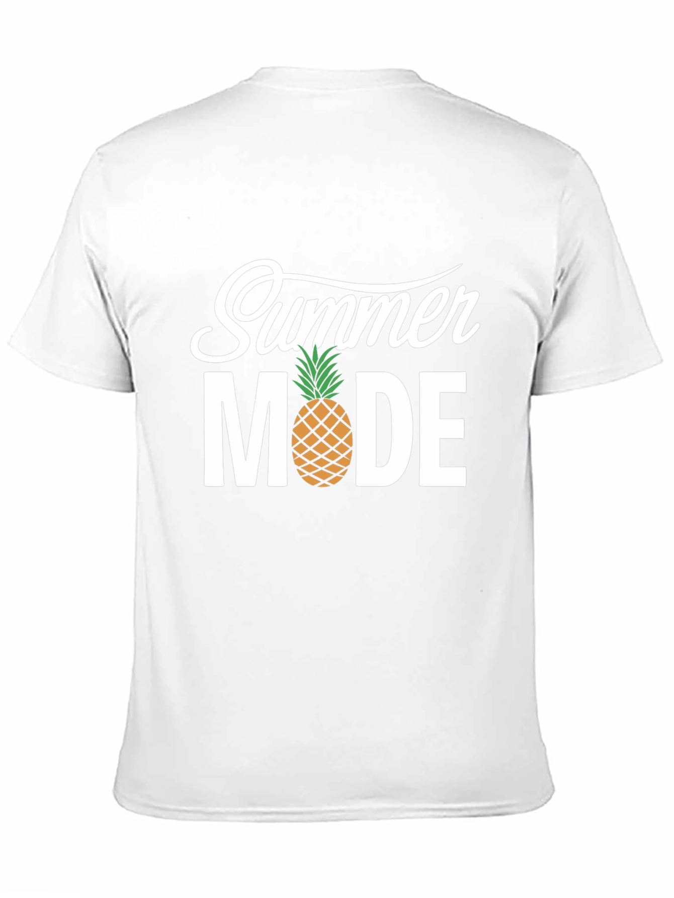 Summer Mode Black T-Shirt with Pineapple Accent