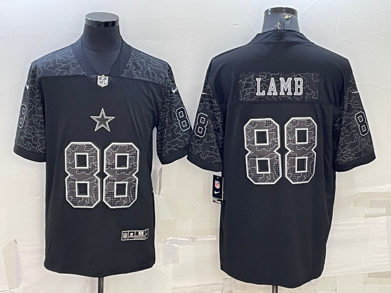 Men's Dallas Cowboys CeeDee Lamb #88 Black RFLCTV Limited Jerseys