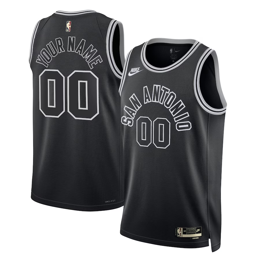 Men's San Antonio Spurs Black 2022/23 Custom Swingman Jerseys - Classic Edition