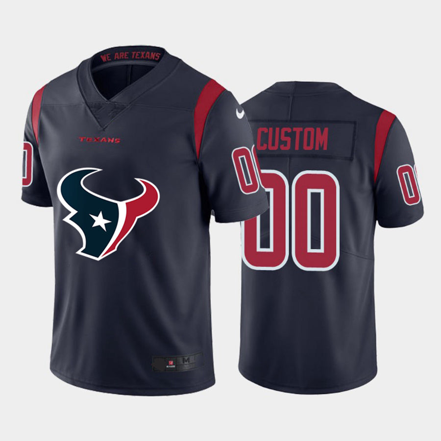 Custom1 Houston Texans Navy Team Big Logo Color Rush Limited Jerseys Stitched American Football Jerseys