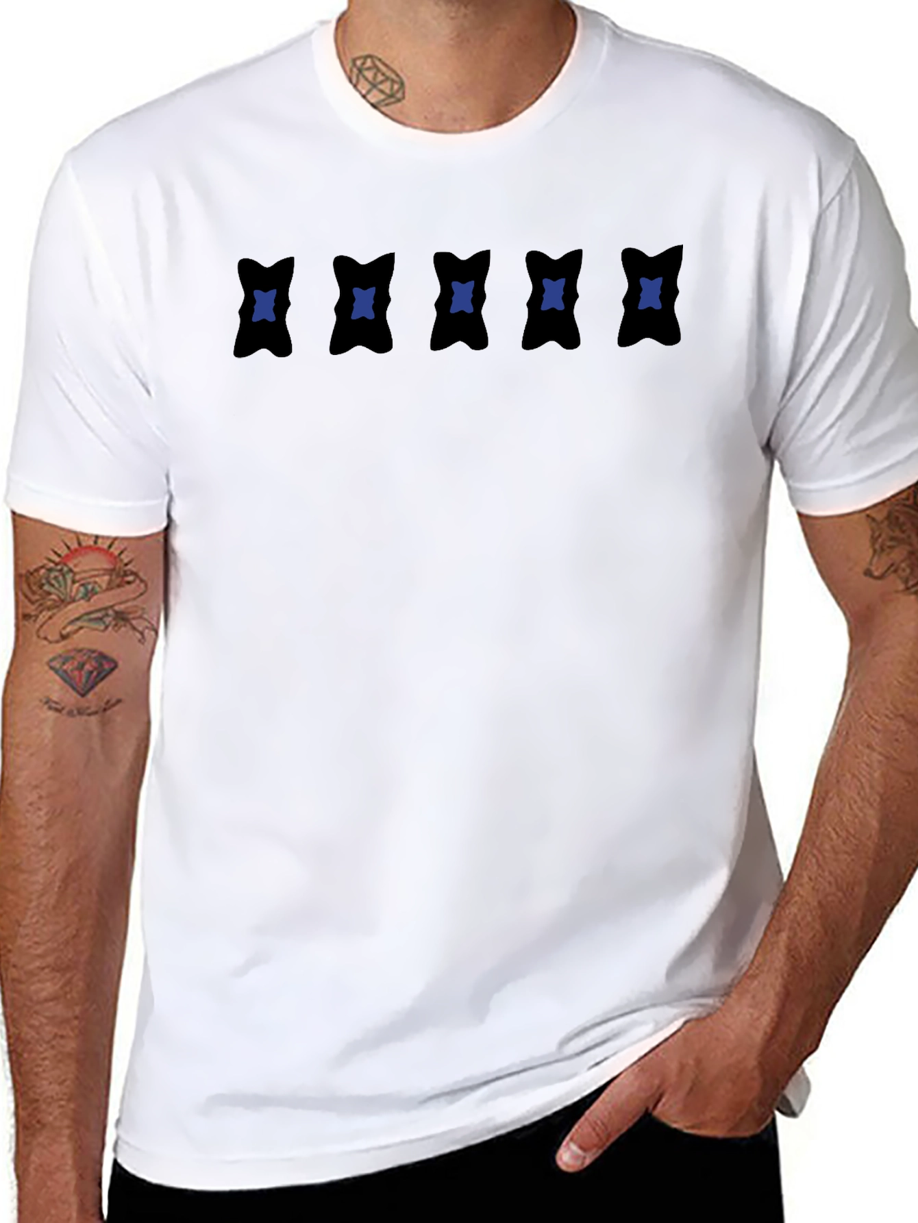 Black Graphic Tee - Abstract Pattern