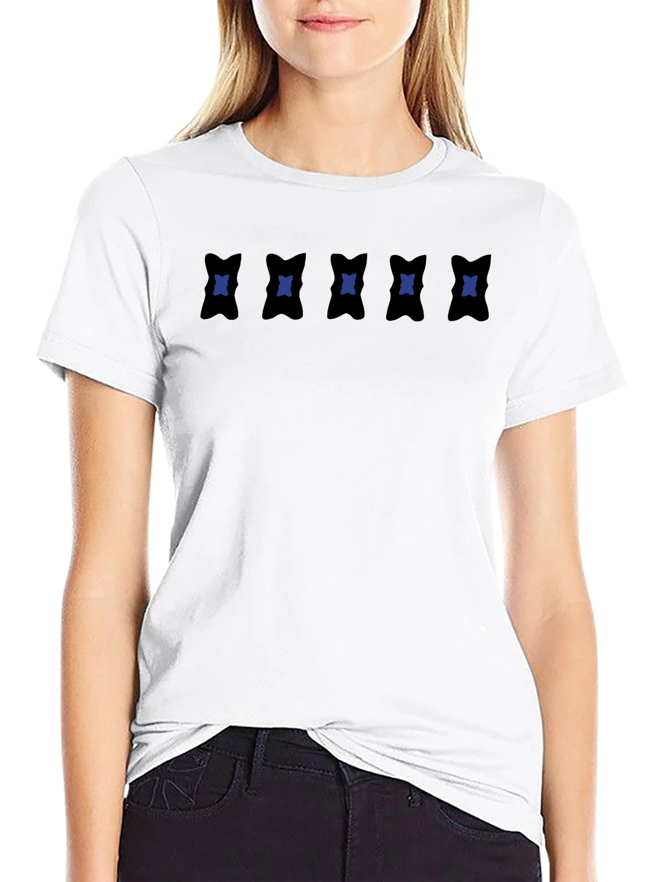Black Graphic Tee - Abstract Pattern
