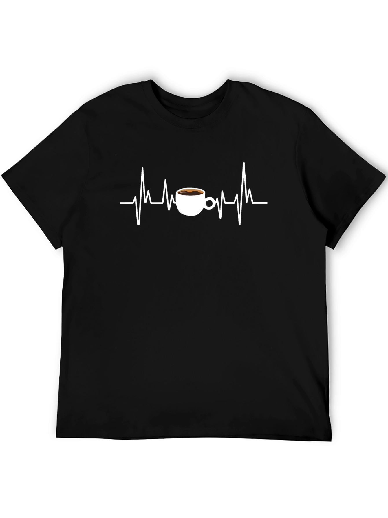 Coffee Heartbeat T-Shirt - Caffeine ECG Tee