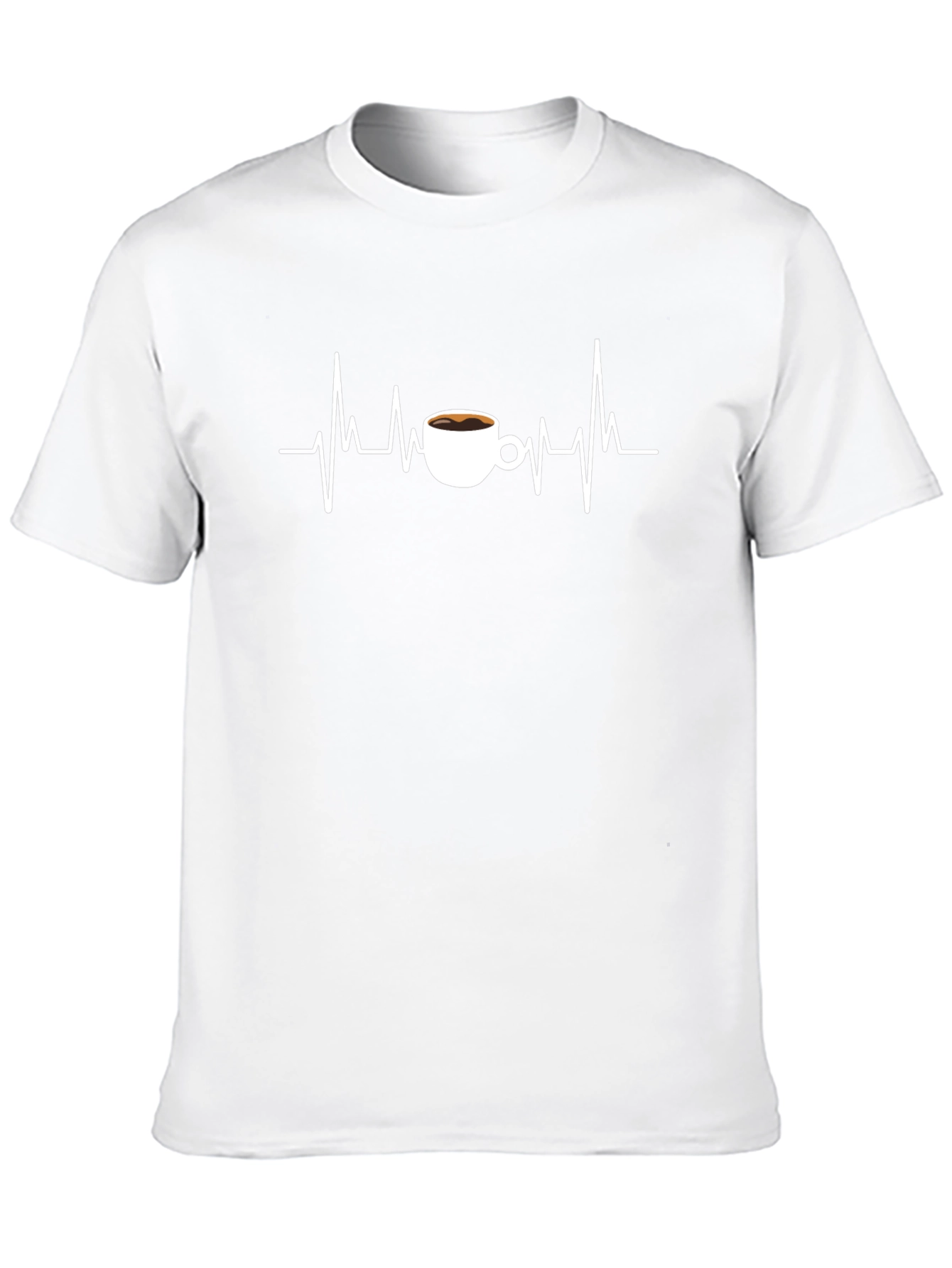 Coffee Heartbeat T-Shirt - Caffeine ECG Tee