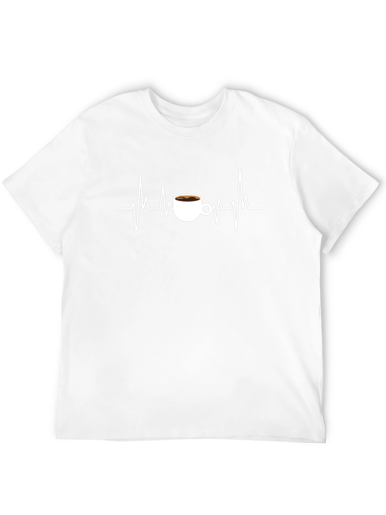 Coffee Heartbeat T-Shirt - Caffeine ECG Tee