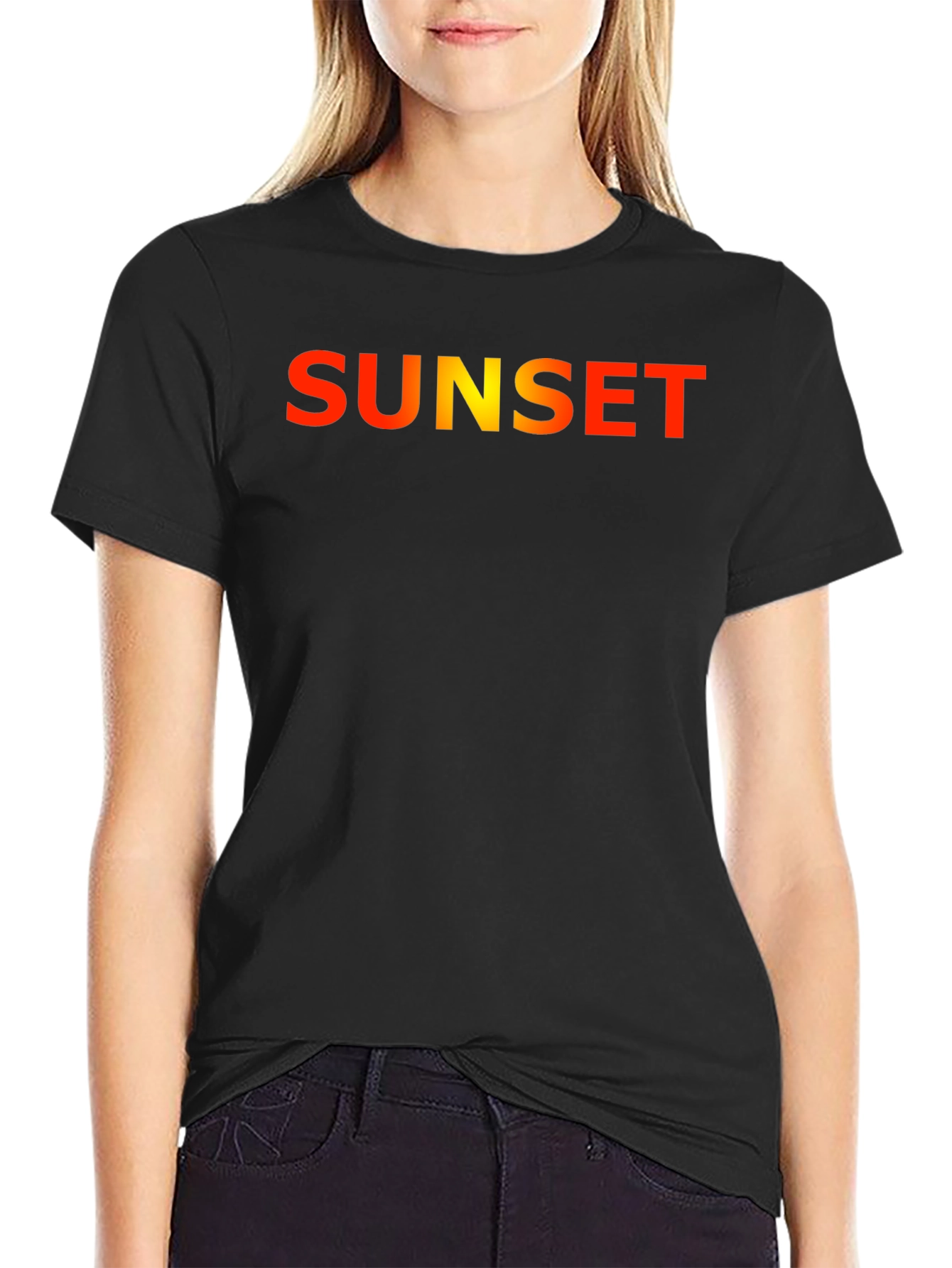 Sunset Graphic Tee - Stylish Black T-Shirt