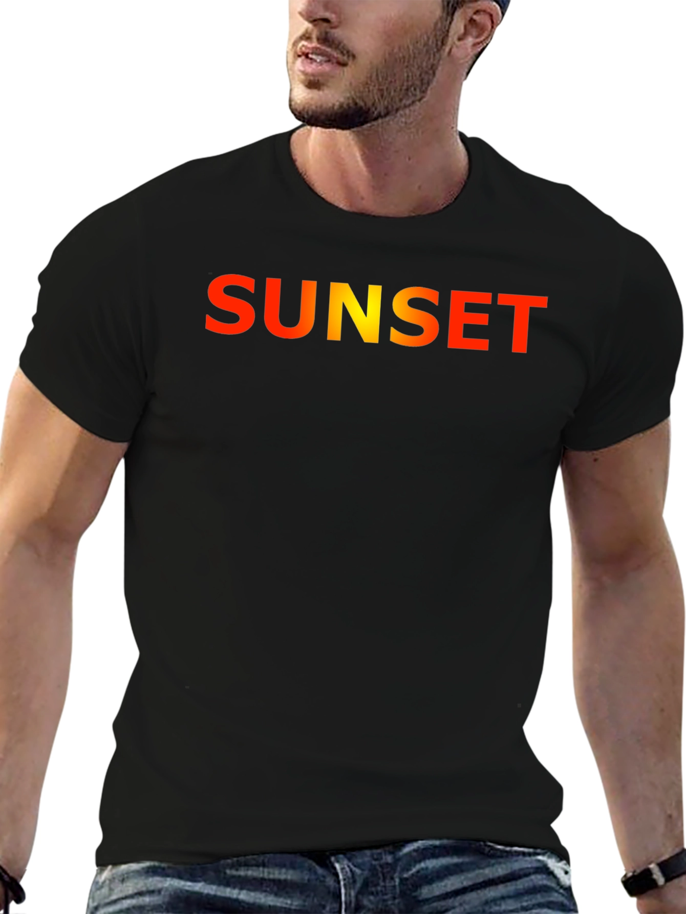 Sunset Graphic Tee - Stylish Black T-Shirt