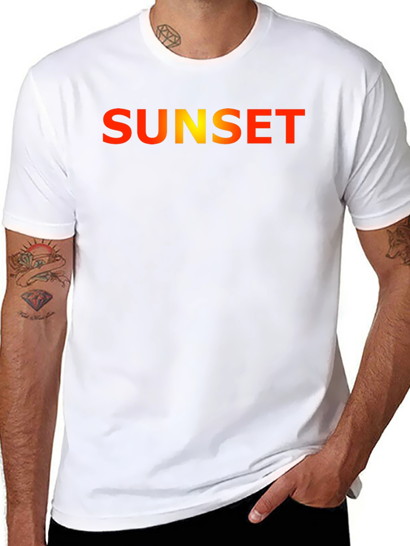 Sunset Graphic Tee - Stylish Black T-Shirt