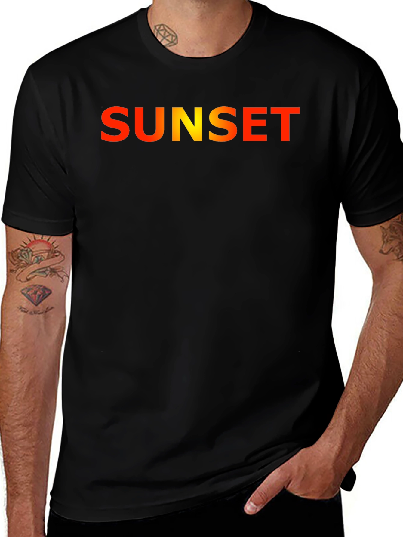 Sunset Graphic Tee - Stylish Black T-Shirt
