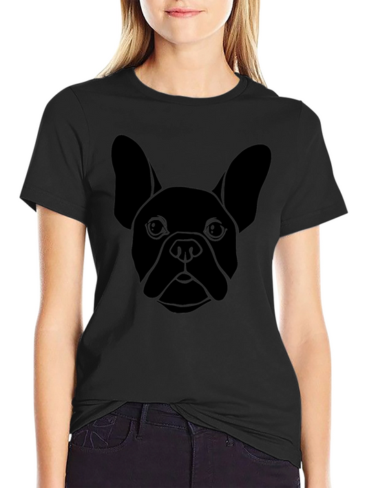 French Bulldog Outline Black T-Shirt