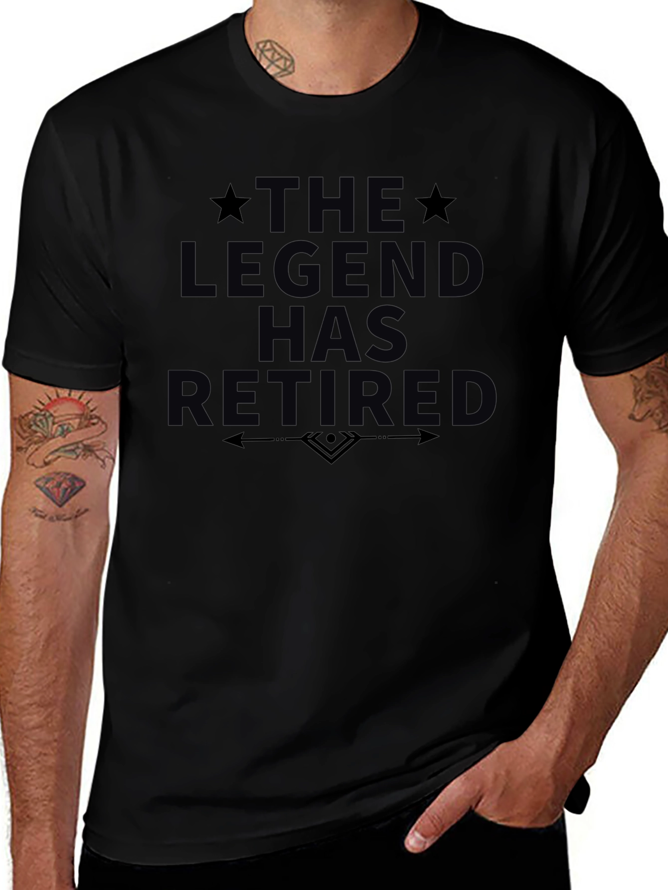 The Legend Has Retired Graphic Tee - Black
