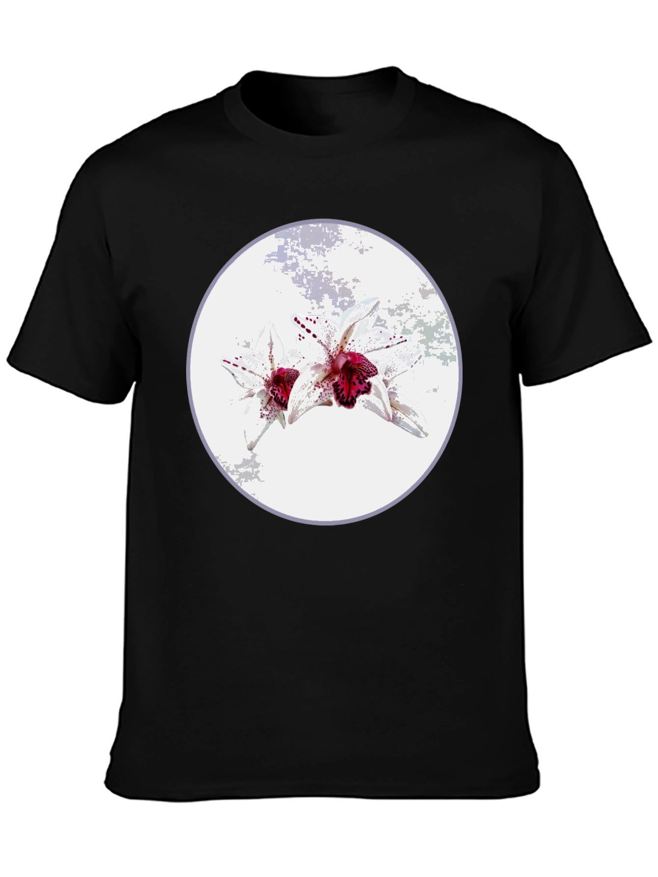 Floral Graphic Tee - Unique Orchid Design