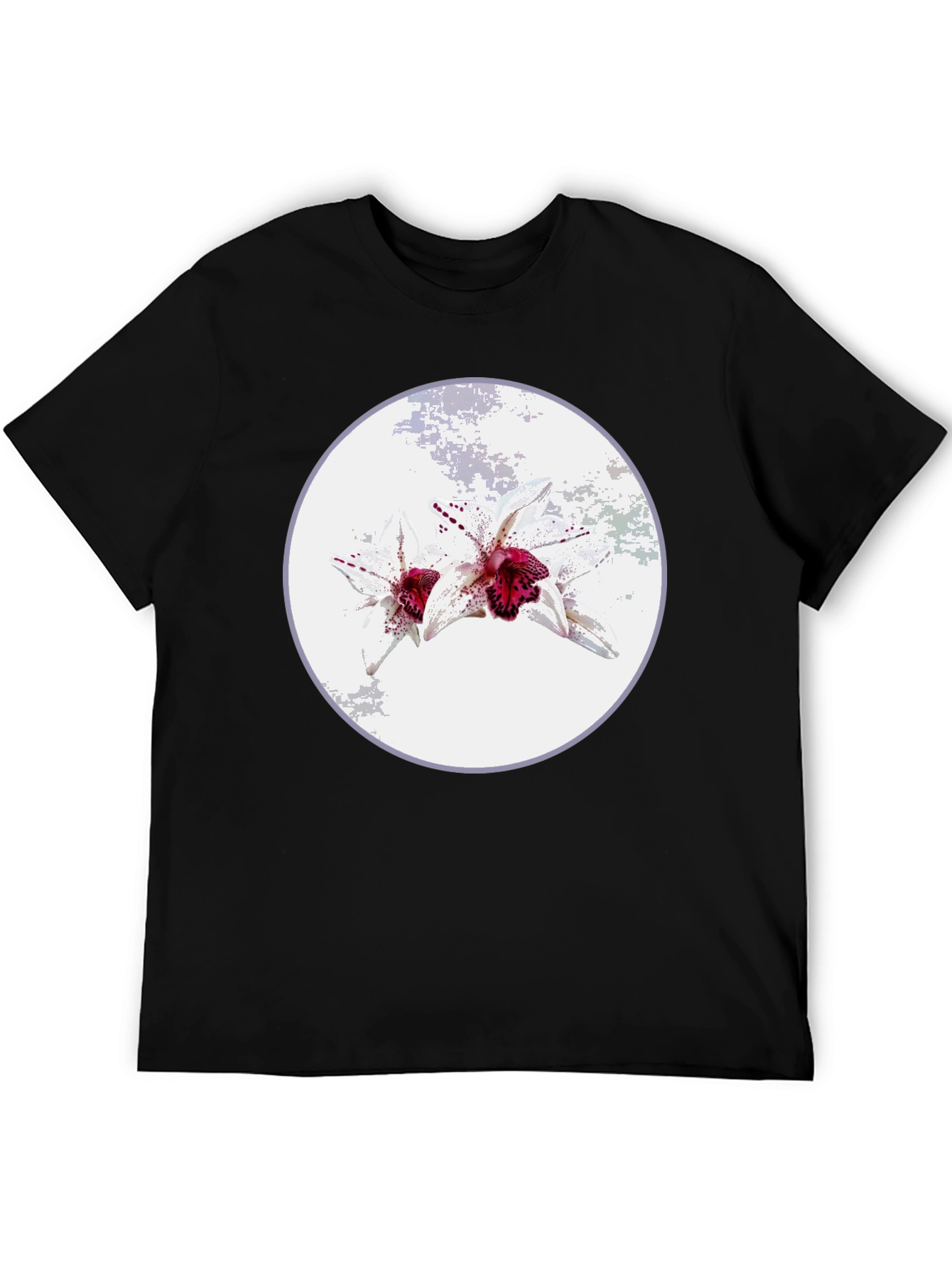 Floral Graphic Tee - Unique Orchid Design