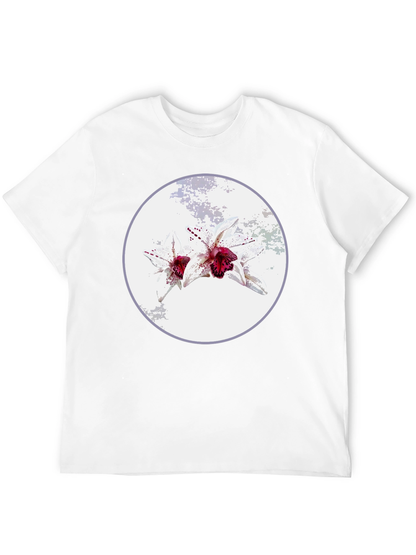 Floral Graphic Tee - Unique Orchid Design