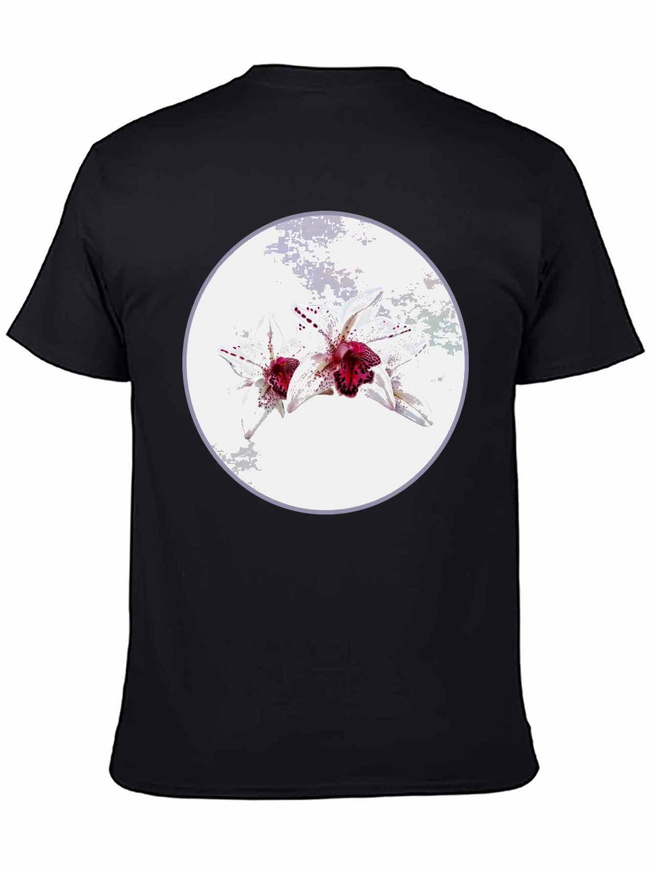 Floral Graphic Tee - Unique Orchid Design
