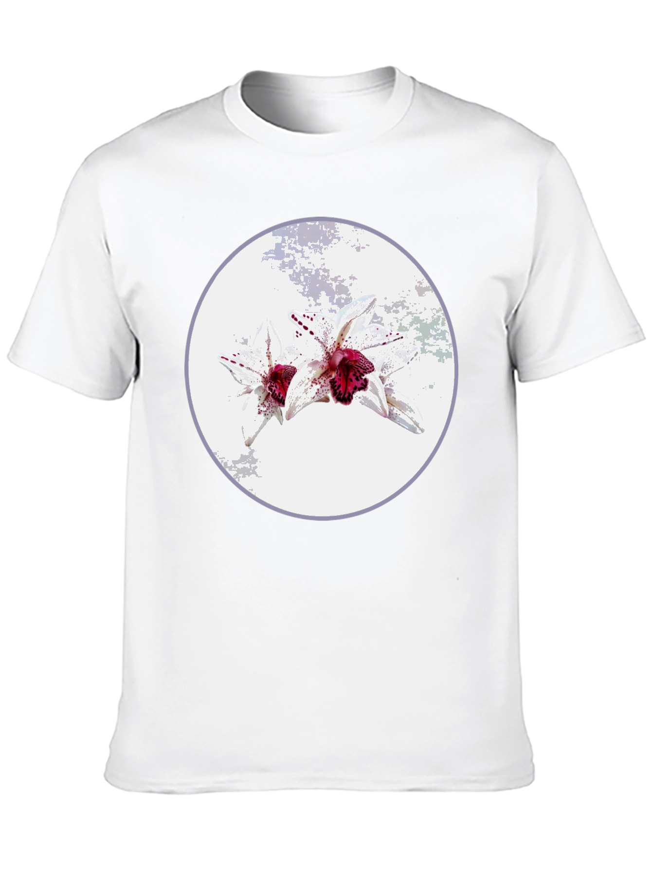 Floral Graphic Tee - Unique Orchid Design