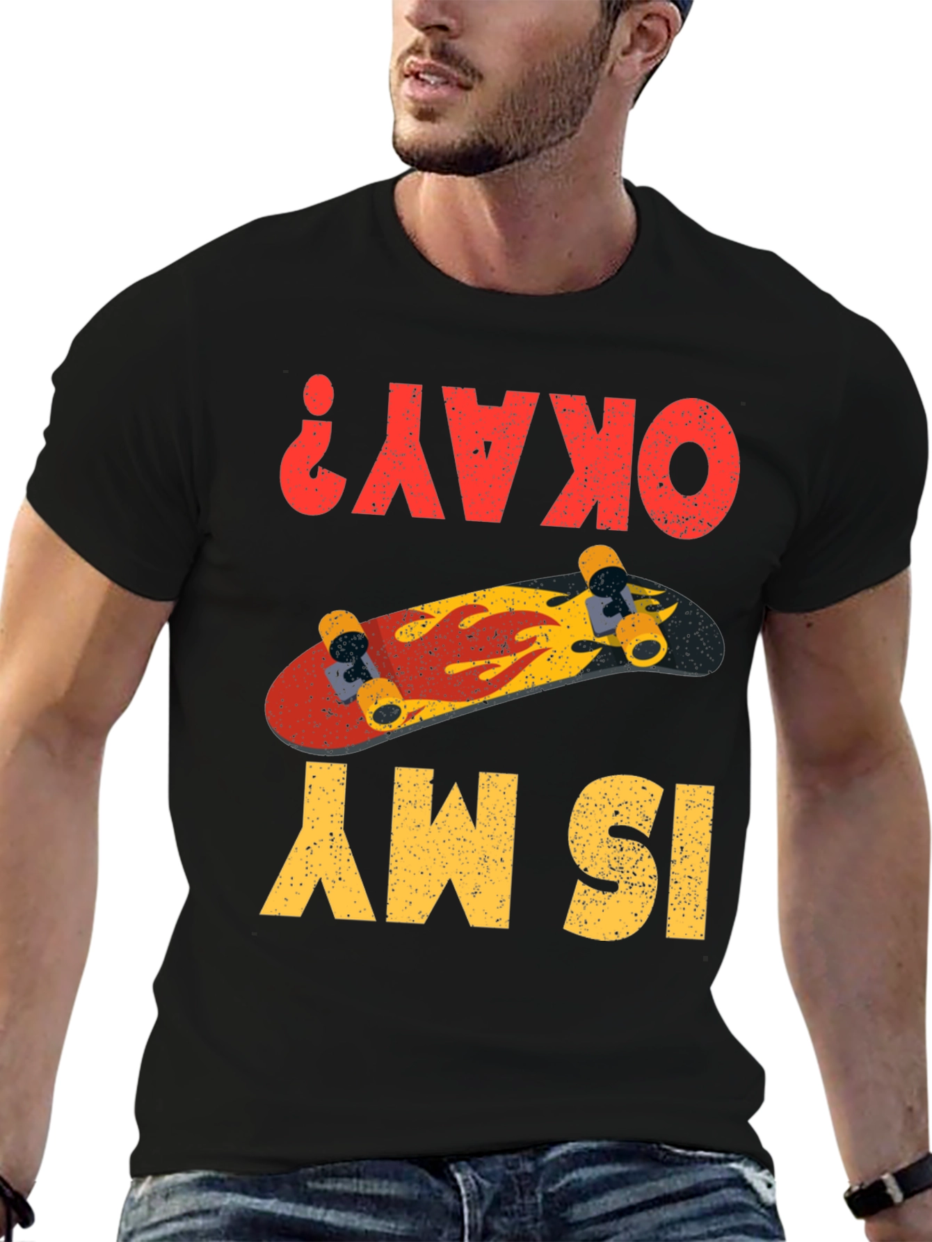 Skateboard T-Shirt - Is My Okay? Graphic Tee