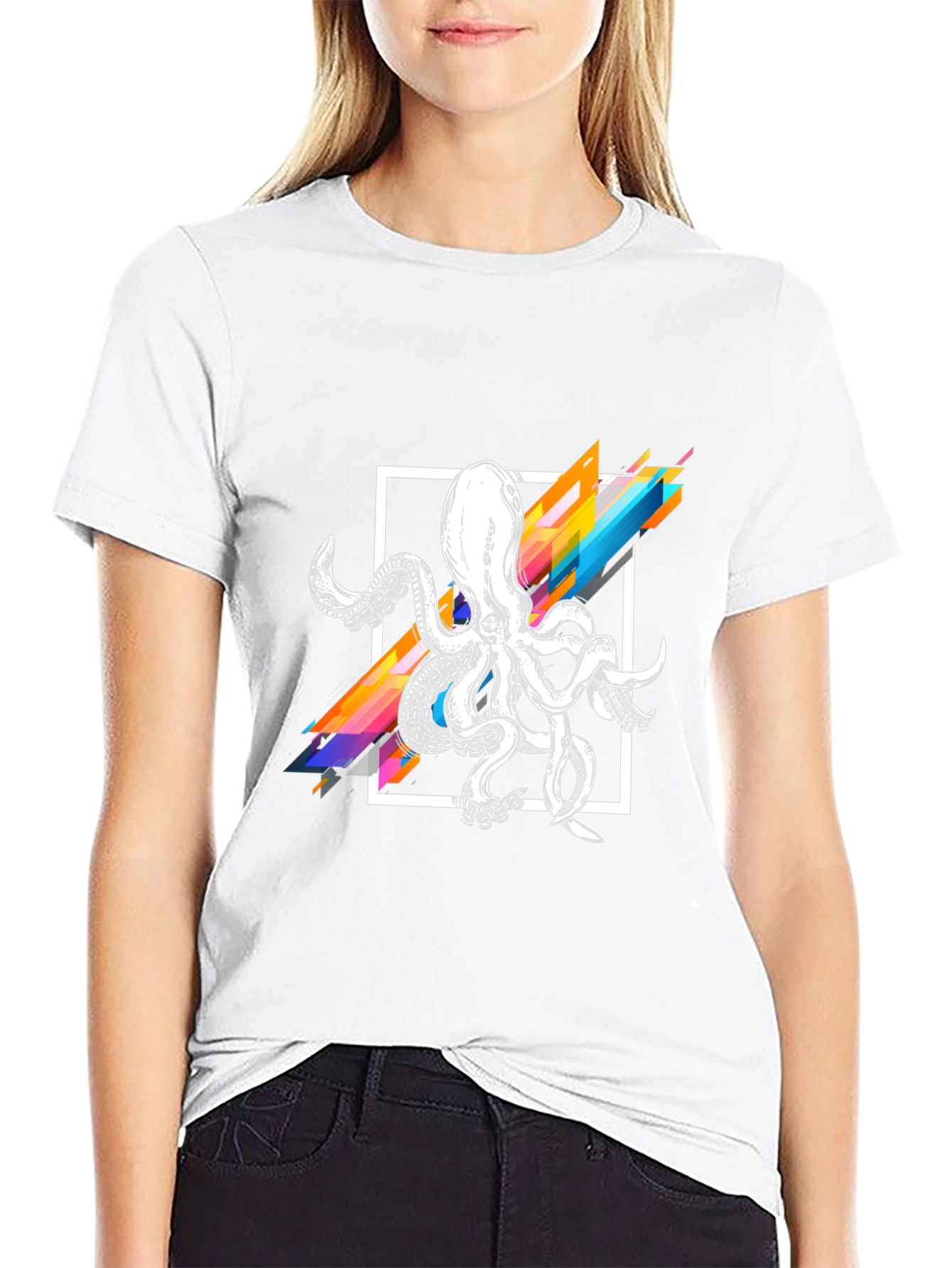Geometric Octopus Graphic T-Shirt