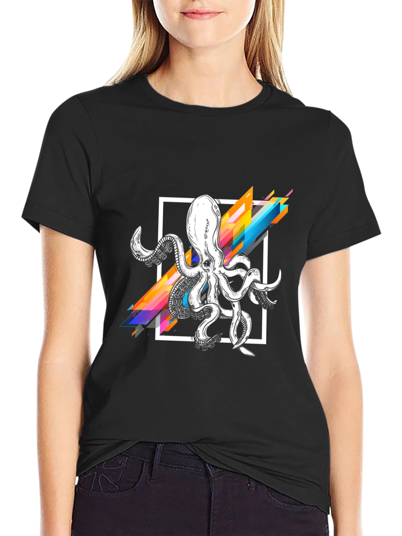 Geometric Octopus Graphic T-Shirt