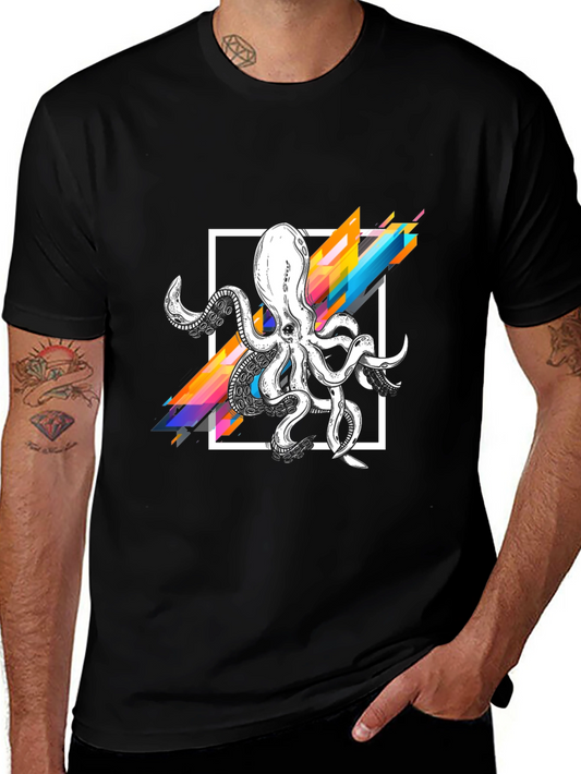 Geometric Octopus Graphic T-Shirt