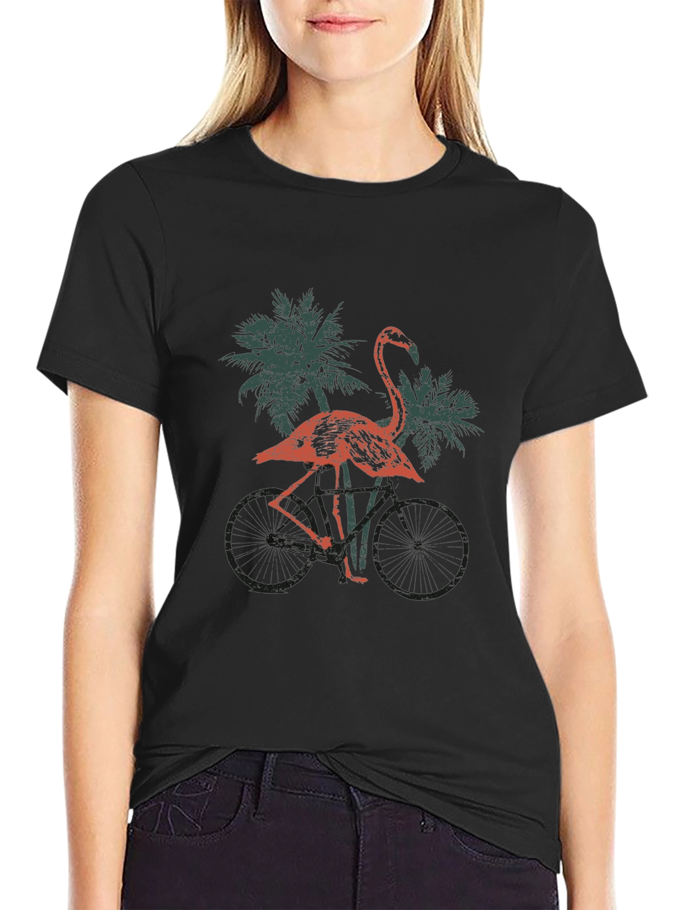 Flamingo Bike Ride Graphic Tee