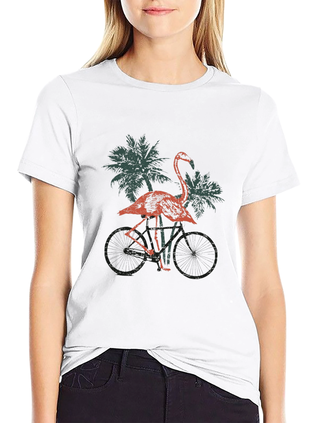Flamingo Bike Ride Graphic Tee
