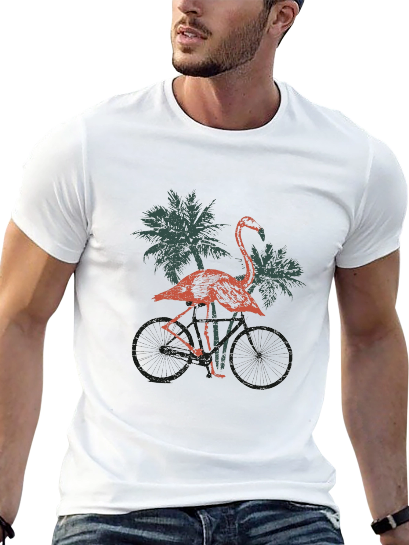 Flamingo Bike Ride Graphic Tee