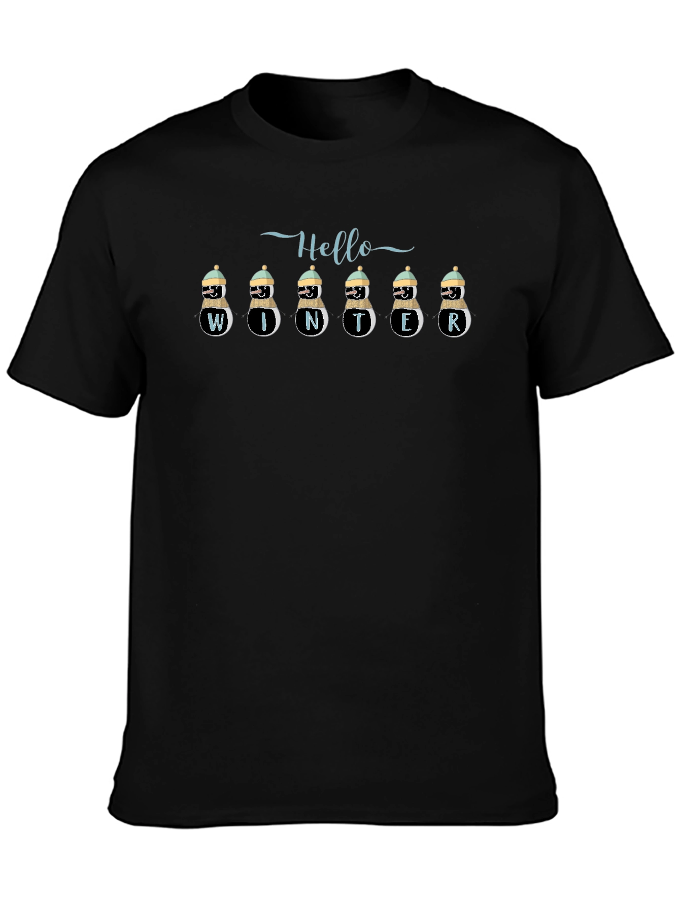 Hello Winter T-Shirt - Snowman Graphic Tee