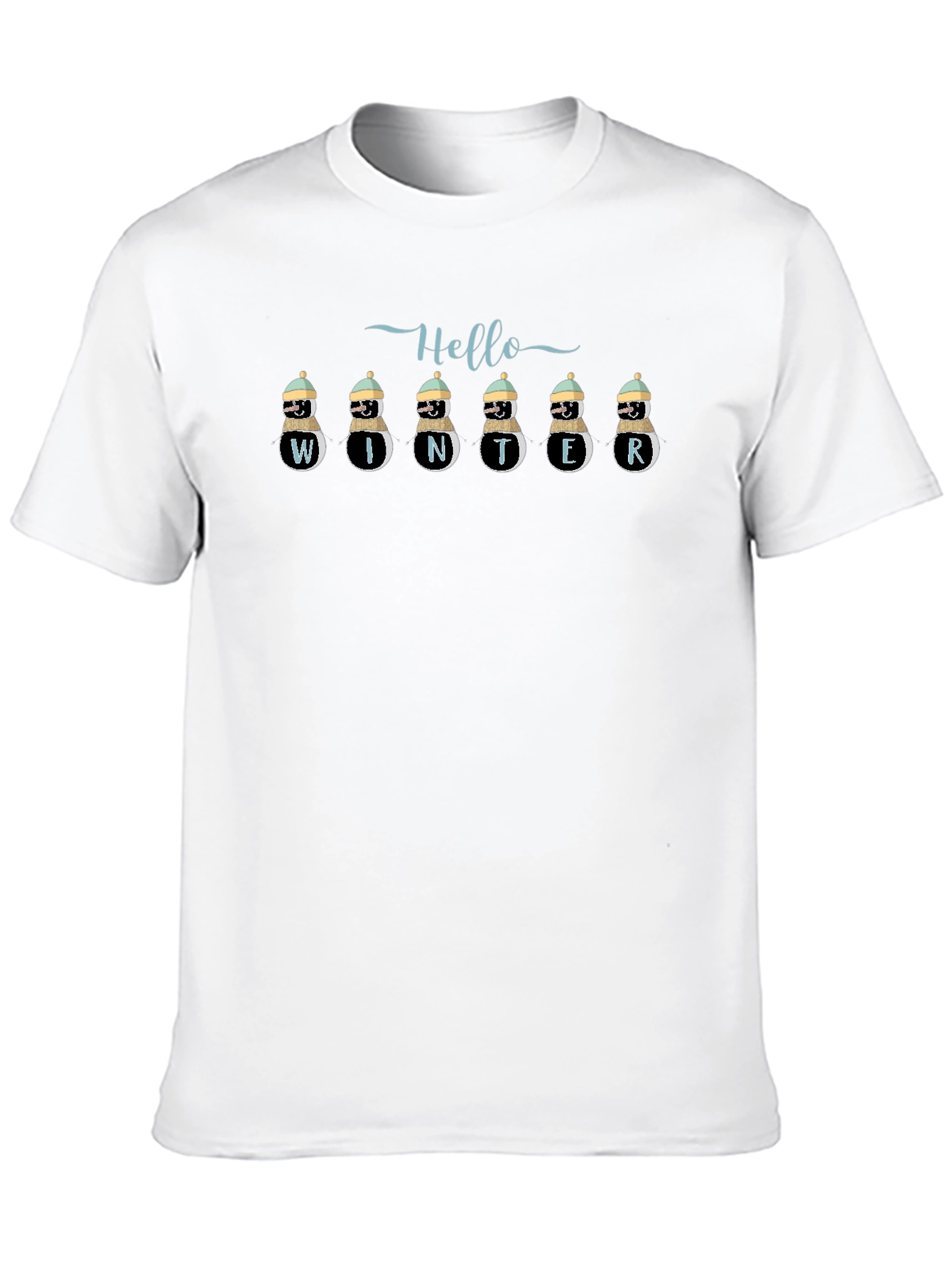 Hello Winter T-Shirt - Snowman Graphic Tee