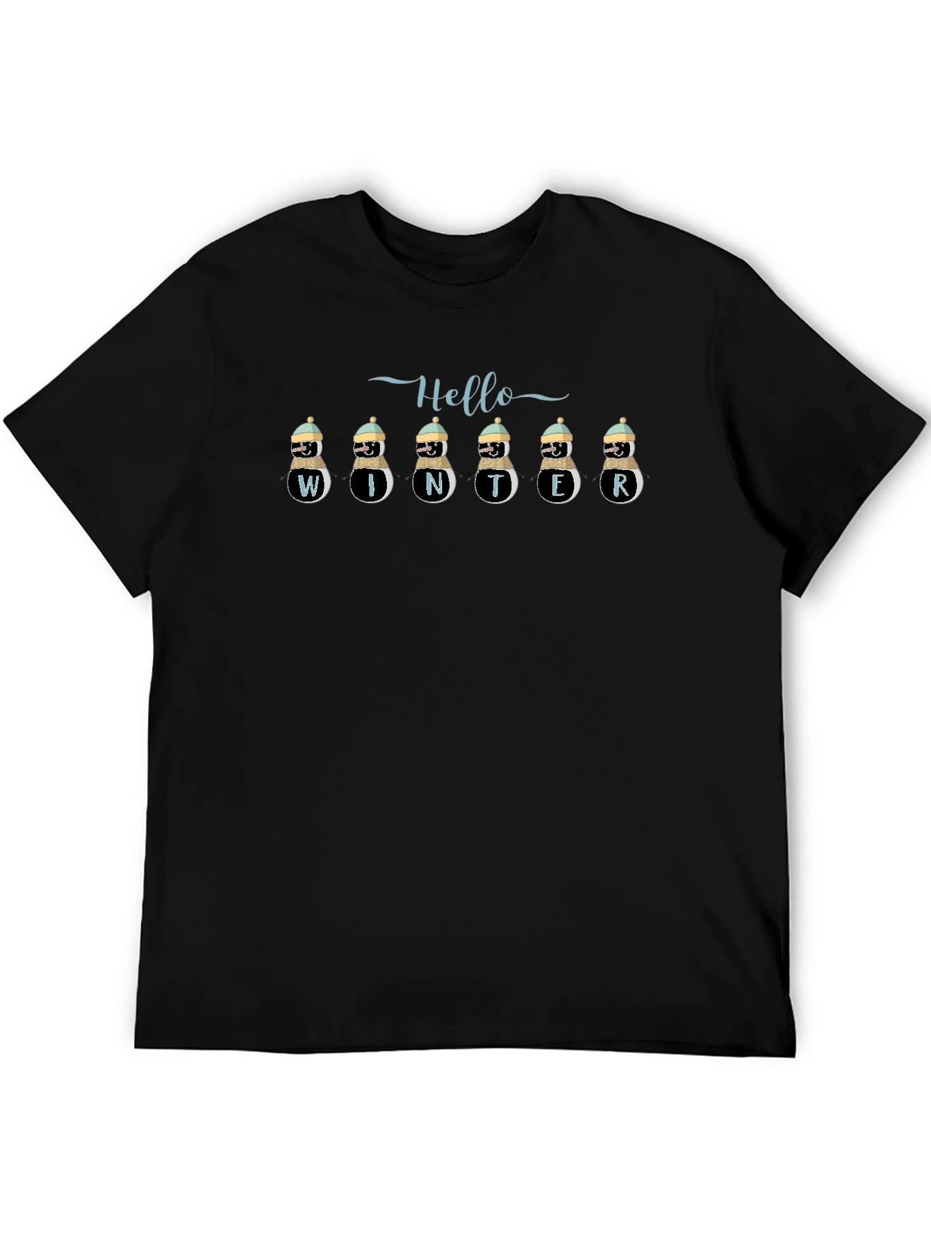 Hello Winter T-Shirt - Snowman Graphic Tee
