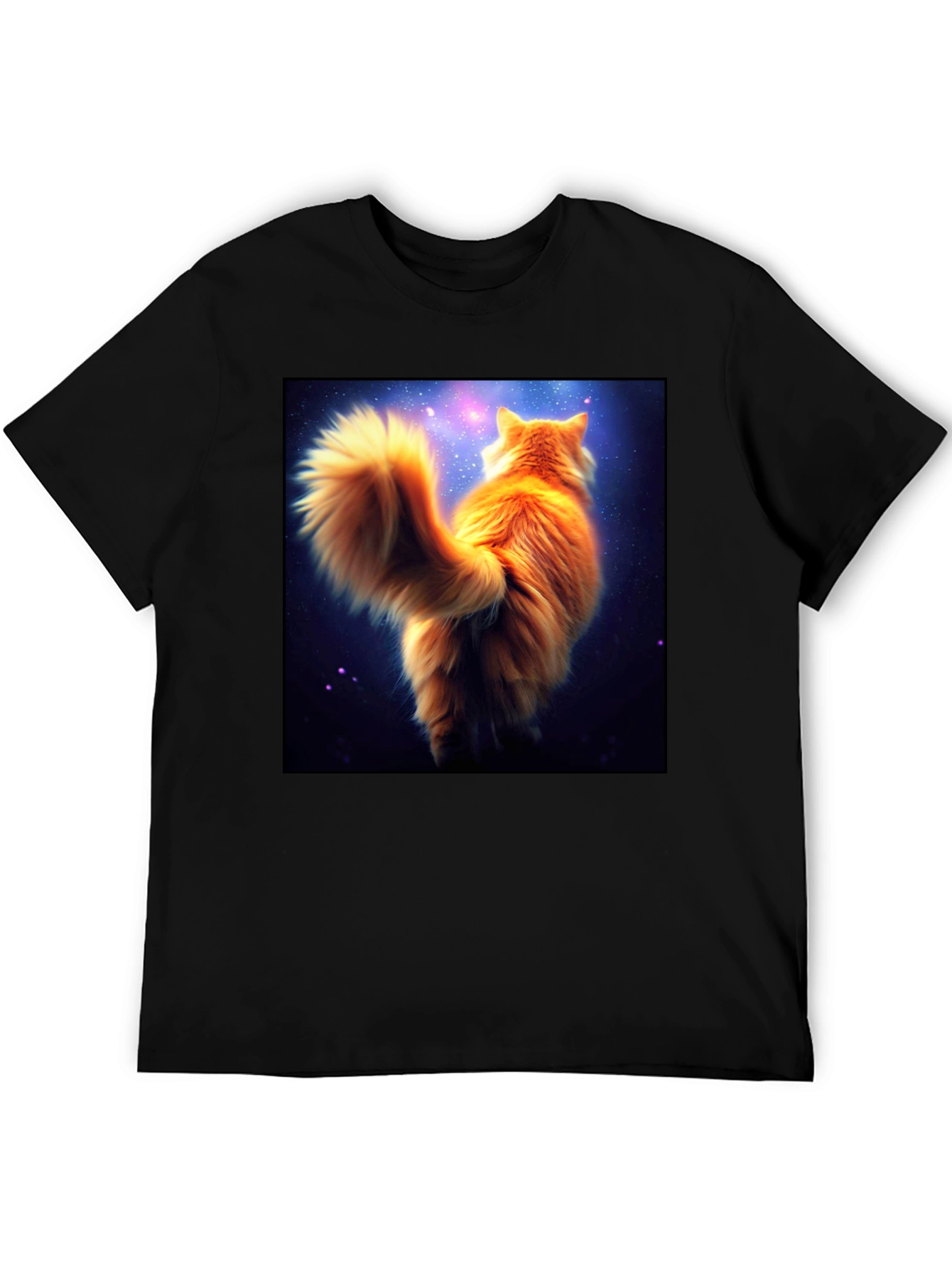 Galaxy Cat T-Shirt - Black Cotton Tee