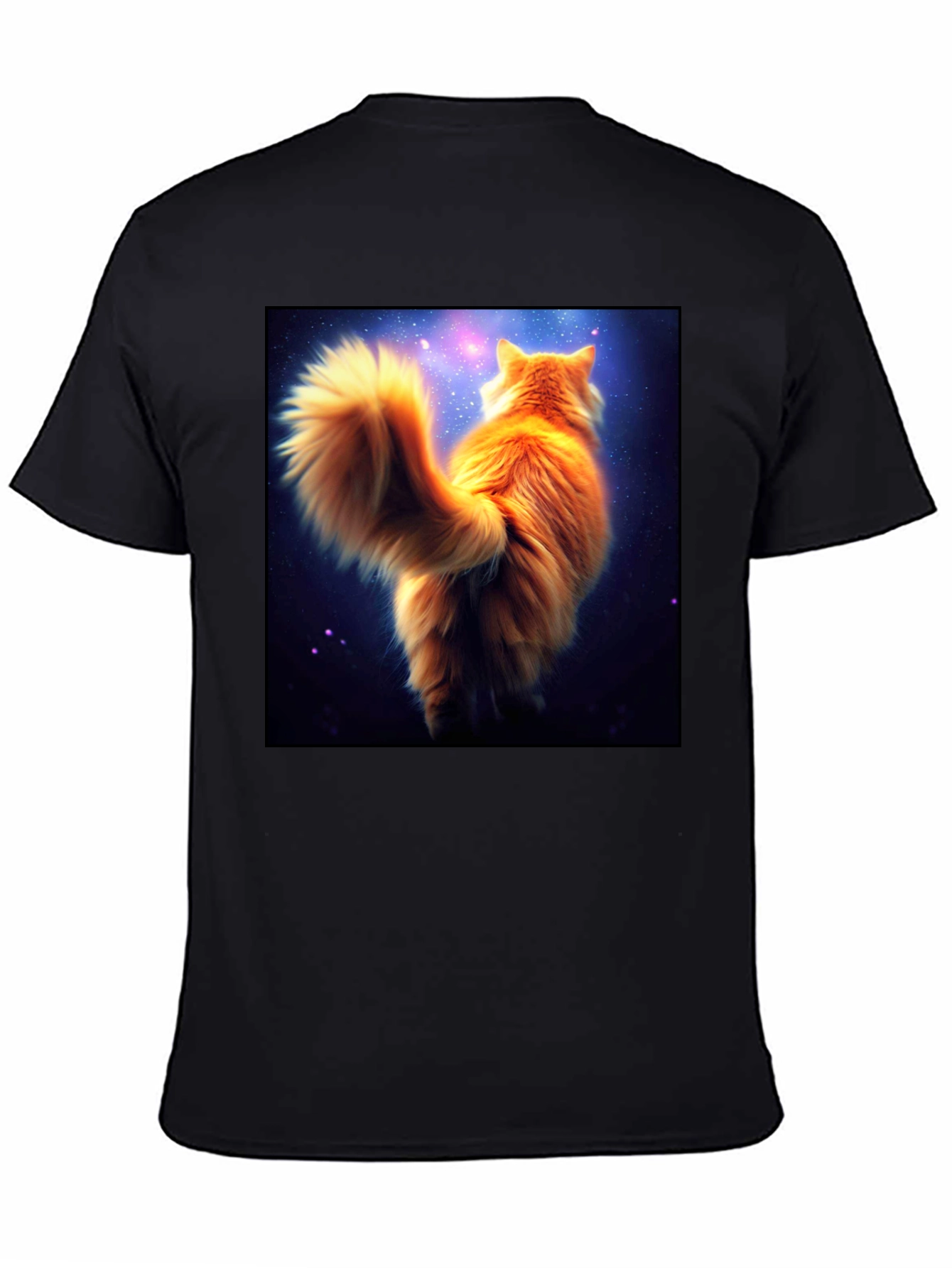 Galaxy Cat T-Shirt - Black Cotton Tee