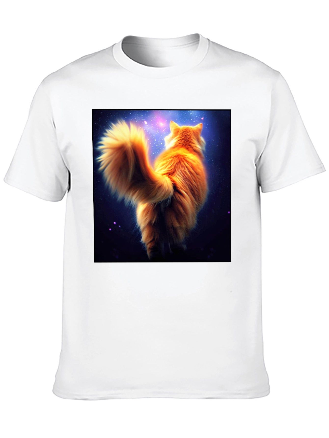 Galaxy Cat T-Shirt - Black Cotton Tee