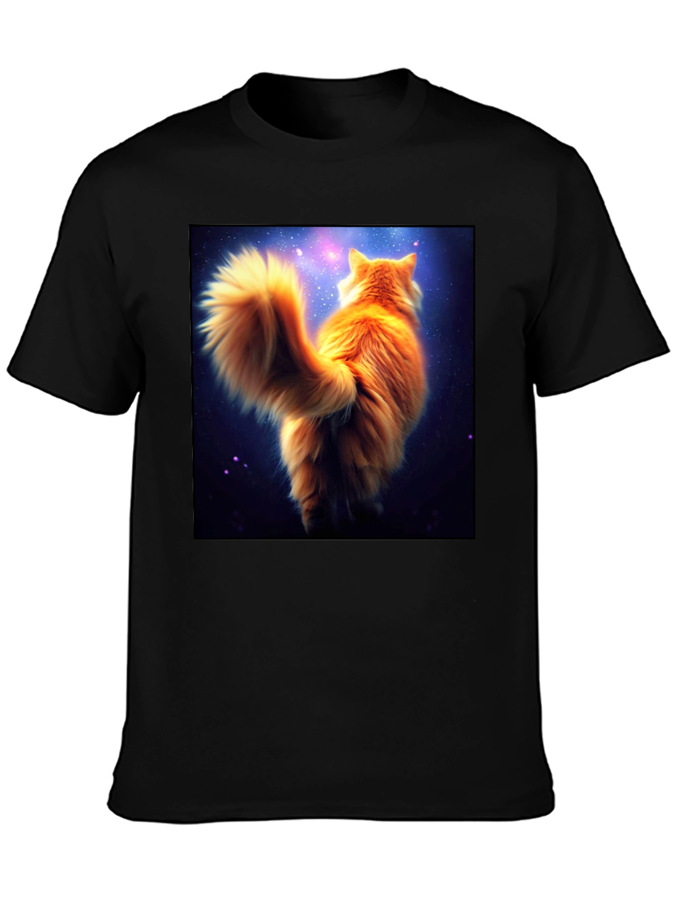 Galaxy Cat T-Shirt - Black Cotton Tee