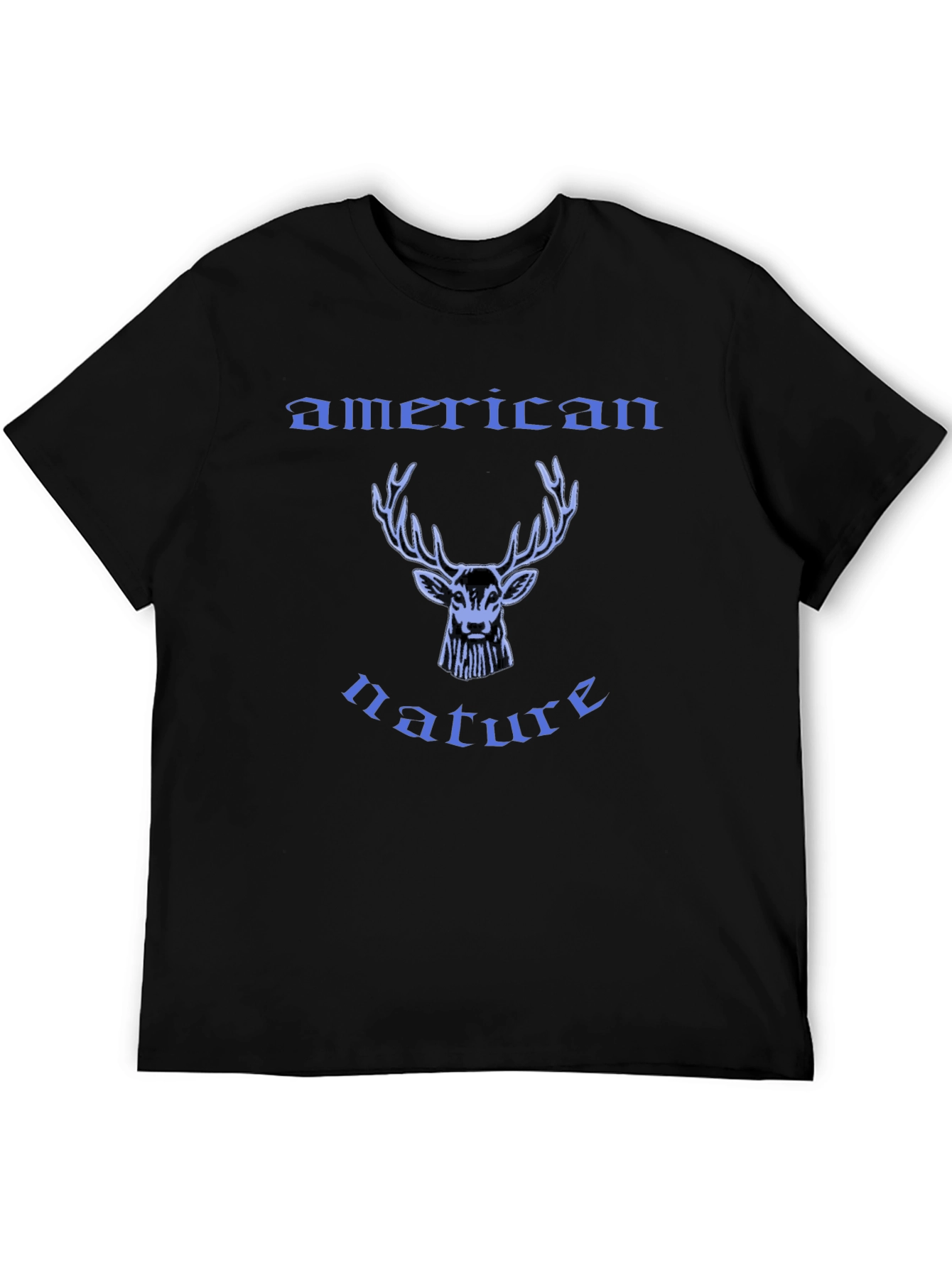 American Nature Deer Graphic Tee - Black