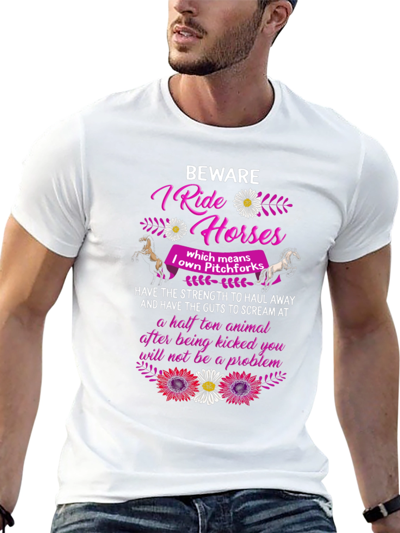 Beware I Ride Horses T-Shirt