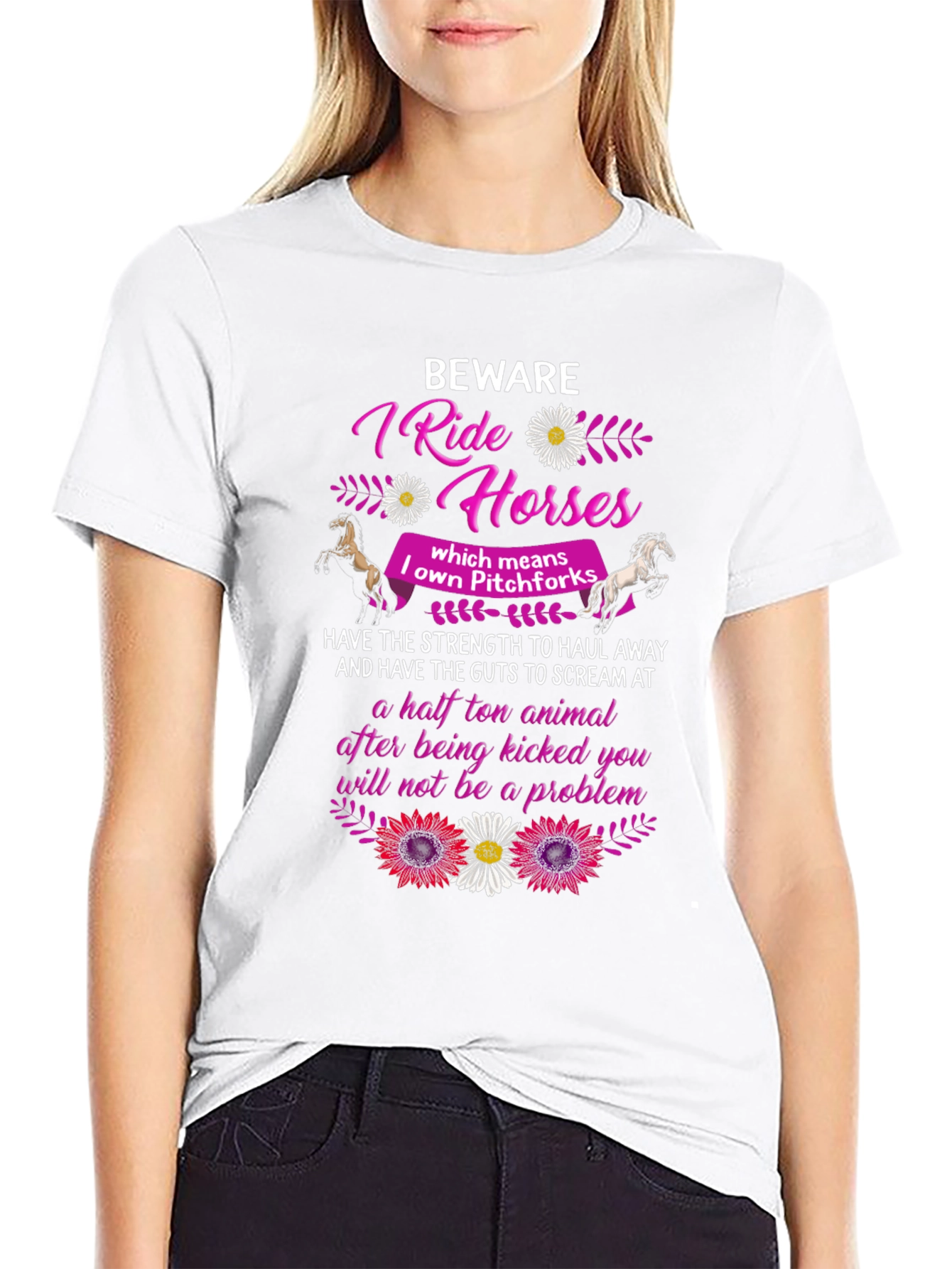 Beware I Ride Horses T-Shirt