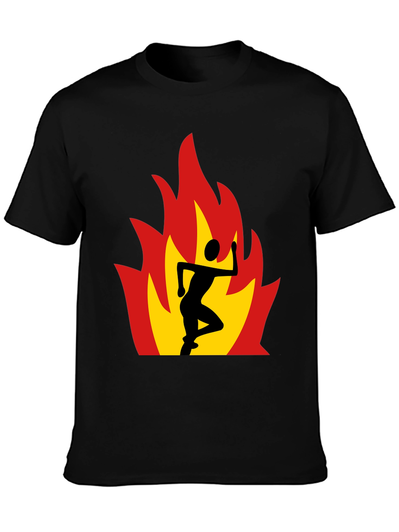 Flaming Runner Graphic Tee - Black