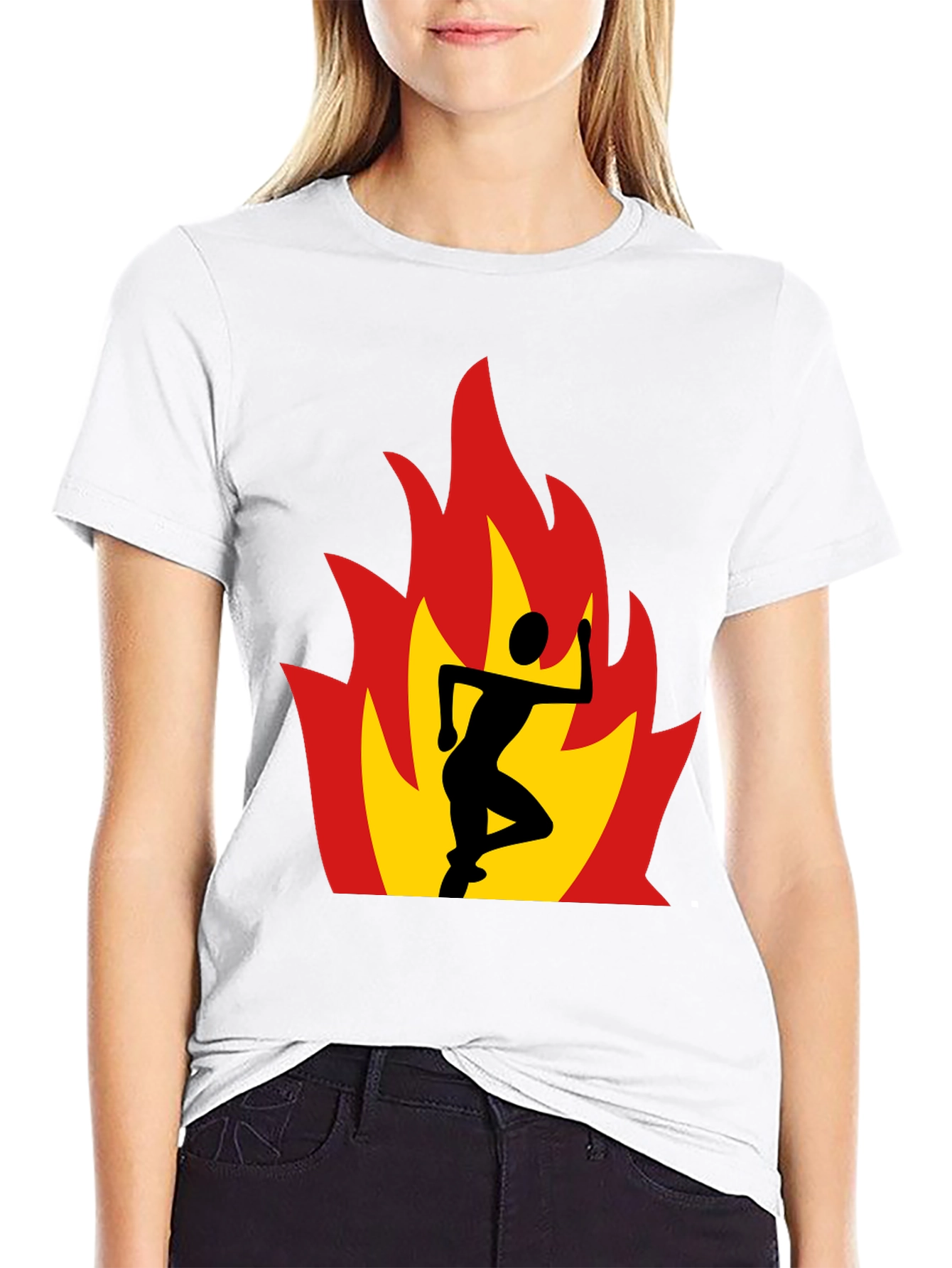 Flaming Runner Graphic Tee - Black