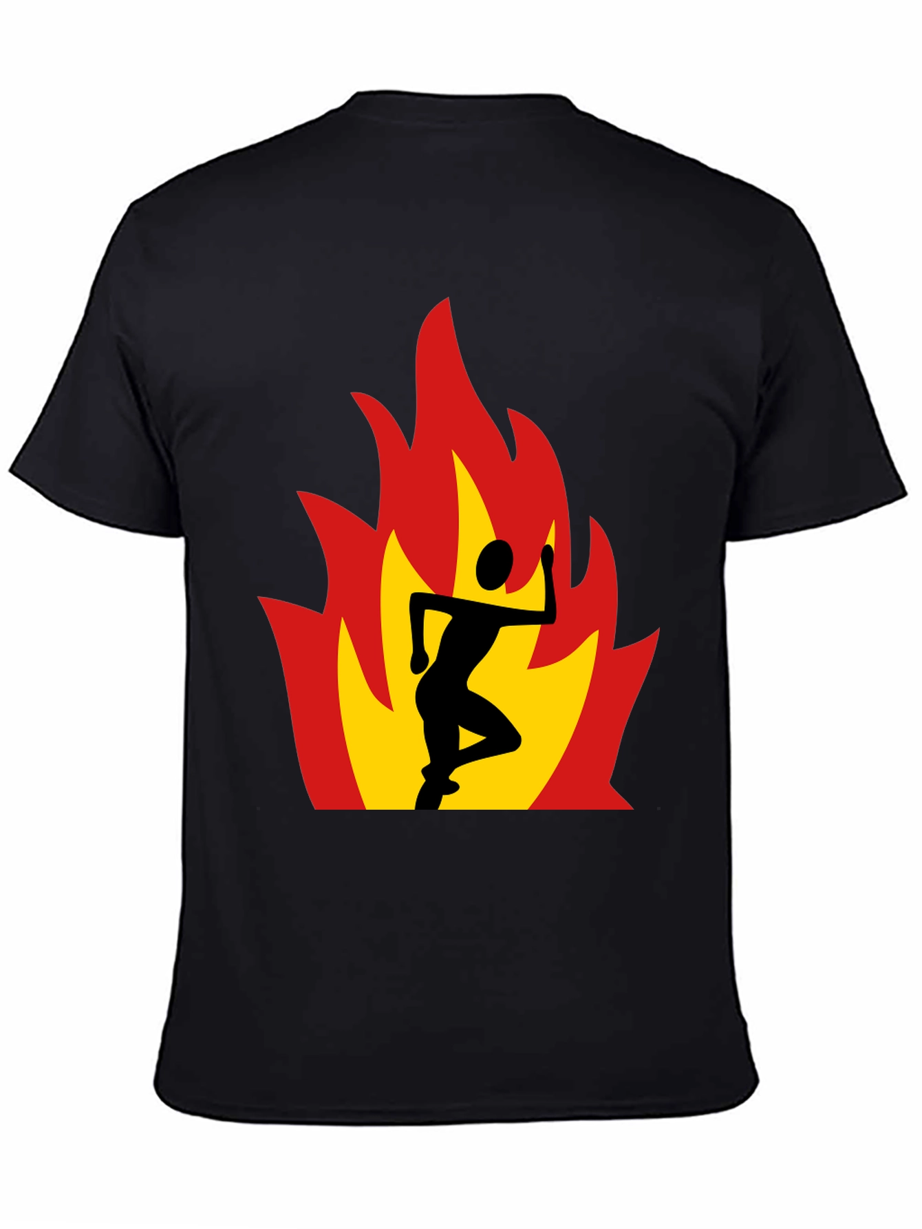 Flaming Runner Graphic Tee - Black