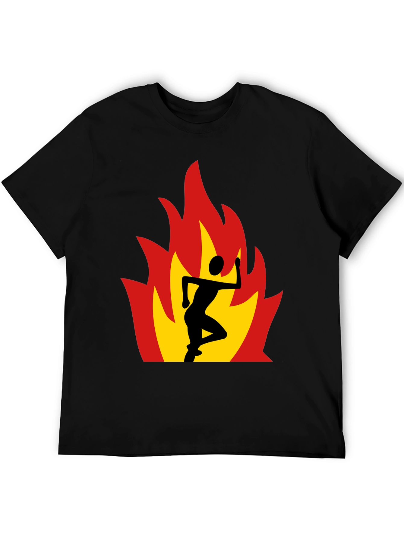 Flaming Runner Graphic Tee - Black