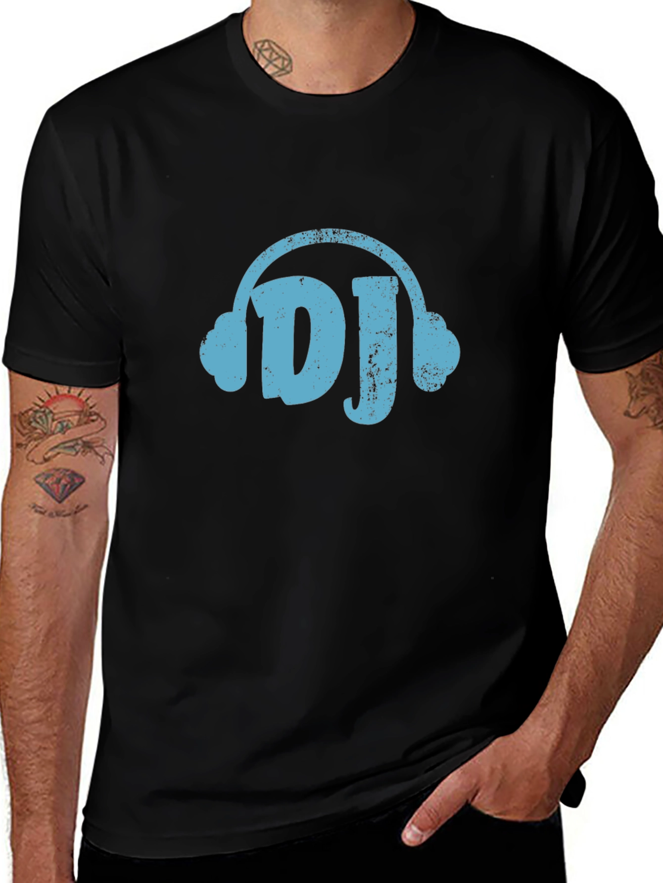 DJ Headphones Graphic Tee - Black