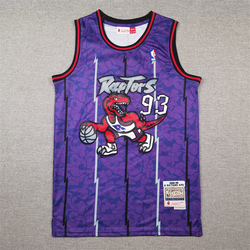 Men's Toronto Raptors BAPE #93 Purple 1998/99 Hardwood Classics Swingman Jerseys