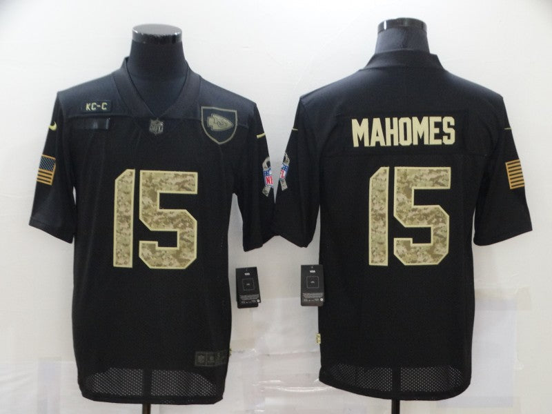 Men's Kansas City Chiefs #15 Patrick Mahomes Black Game Player Jerseys