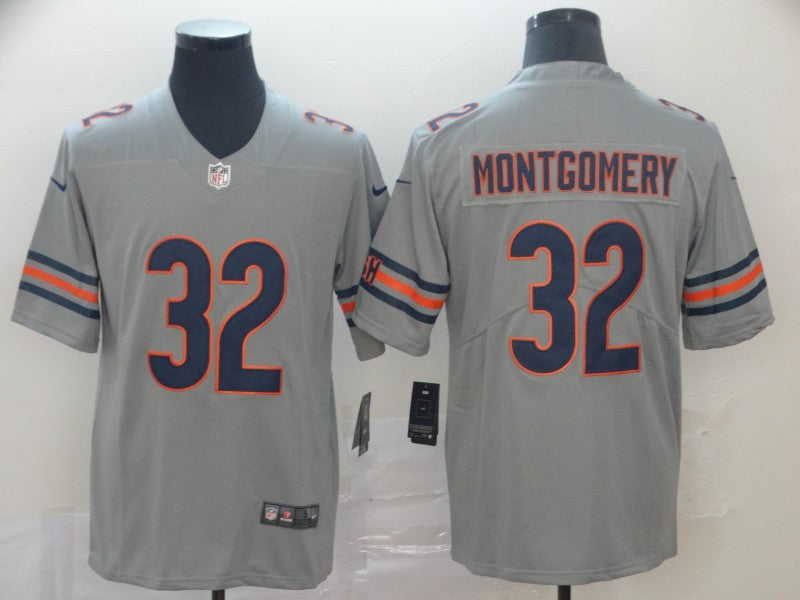 Men's Chicago Bears David Montgomery #32 Gray Game Jerseys
