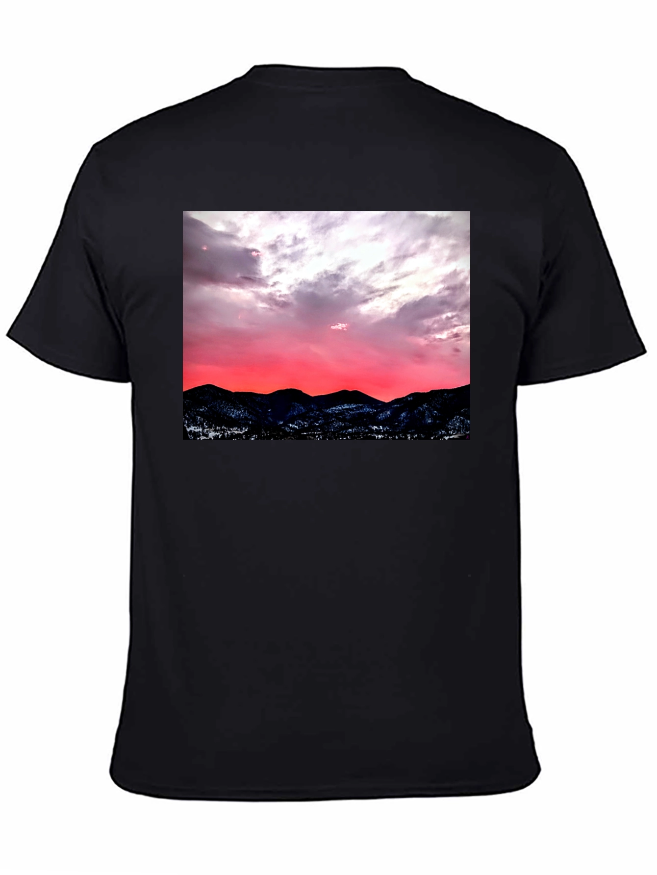 Sunset Mountain Graphic Tee - Black