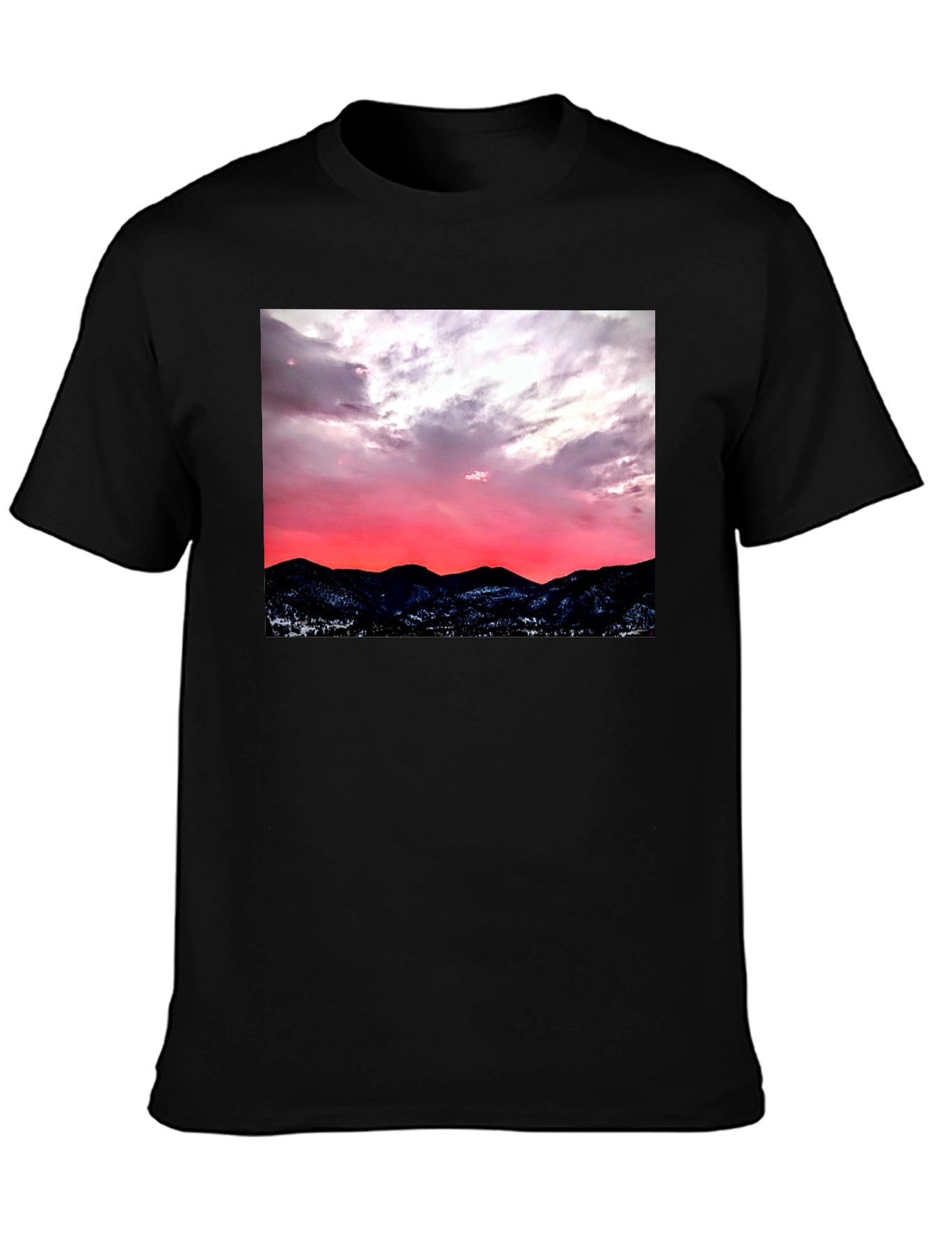 Sunset Mountain Graphic Tee - Black