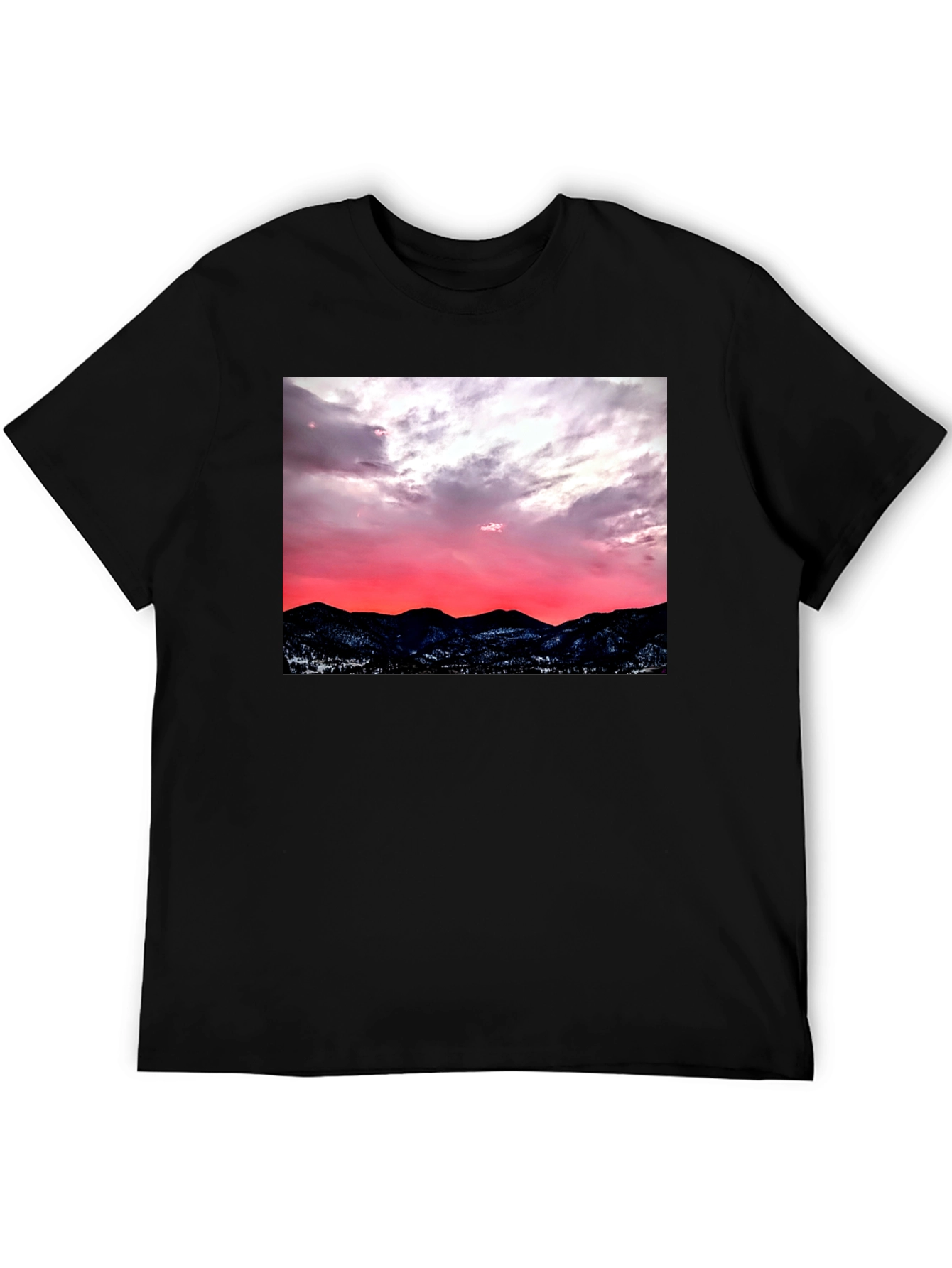Sunset Mountain Graphic Tee - Black