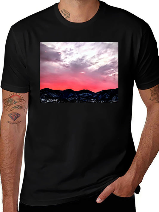 Sunset Mountain Graphic Tee - Black